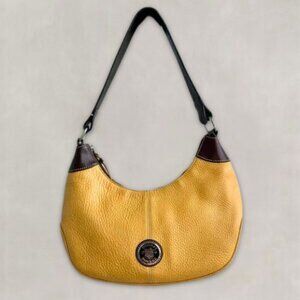 Dooney & Bourke Hobo Shoulder Handbag Pebbled All-Weather Leather Yellow Mustard